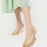 Loeffler Randall - Alexandra Gold Slingback Heeled Sandal