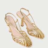 Loeffler Randall - Alexandra Gold Slingback Heeled Sandal
