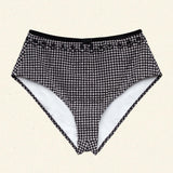 DÔEN - ALEX HIGH WAIST BIKINI BOTTOM -- LA MADDALENA GINGHAM
