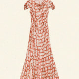 DÔEN - ALNA DRESS -- ROUGE FLEURS D'ANEMONE