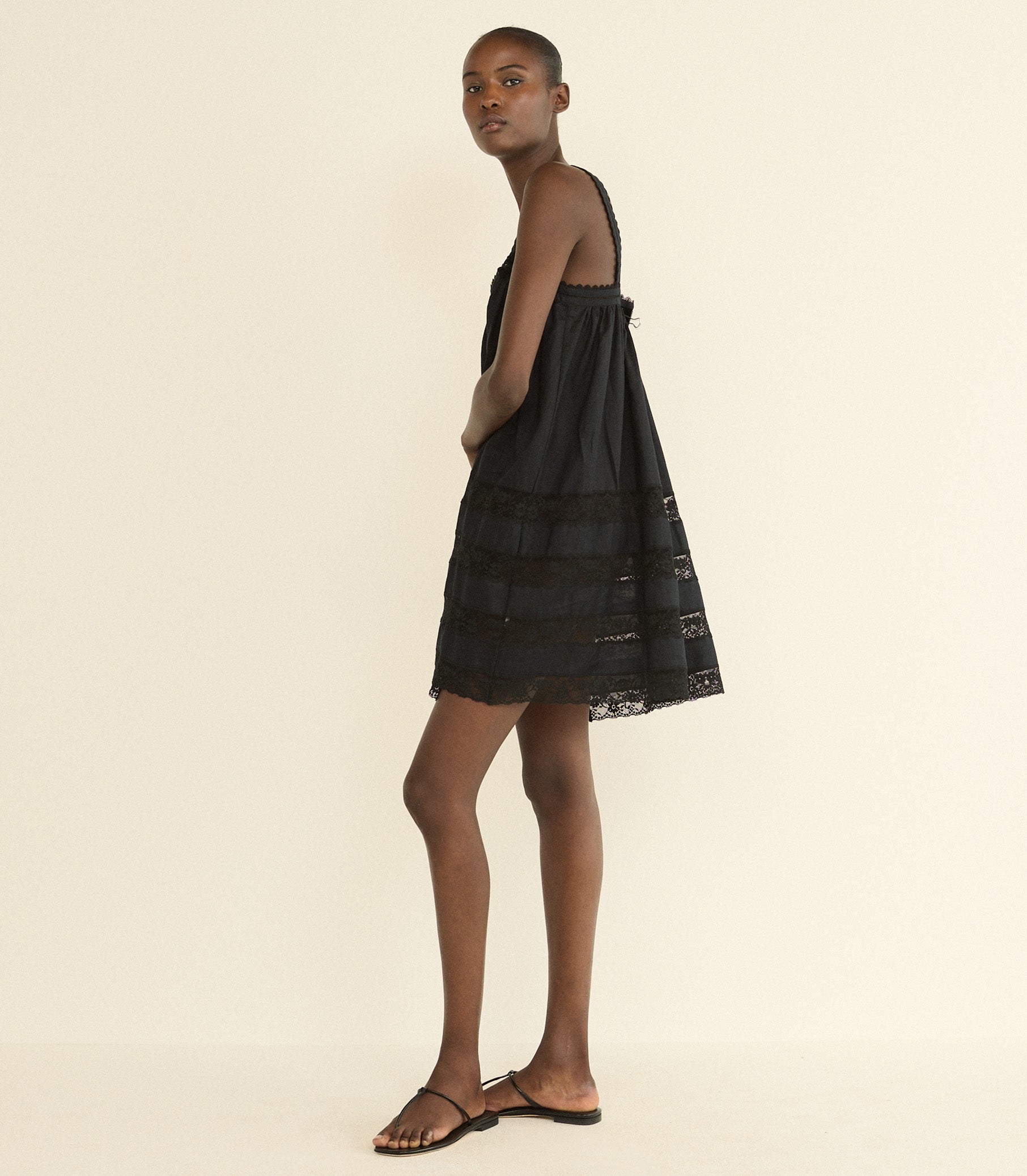 DOEN - ALOISE DRESS - - BLACK