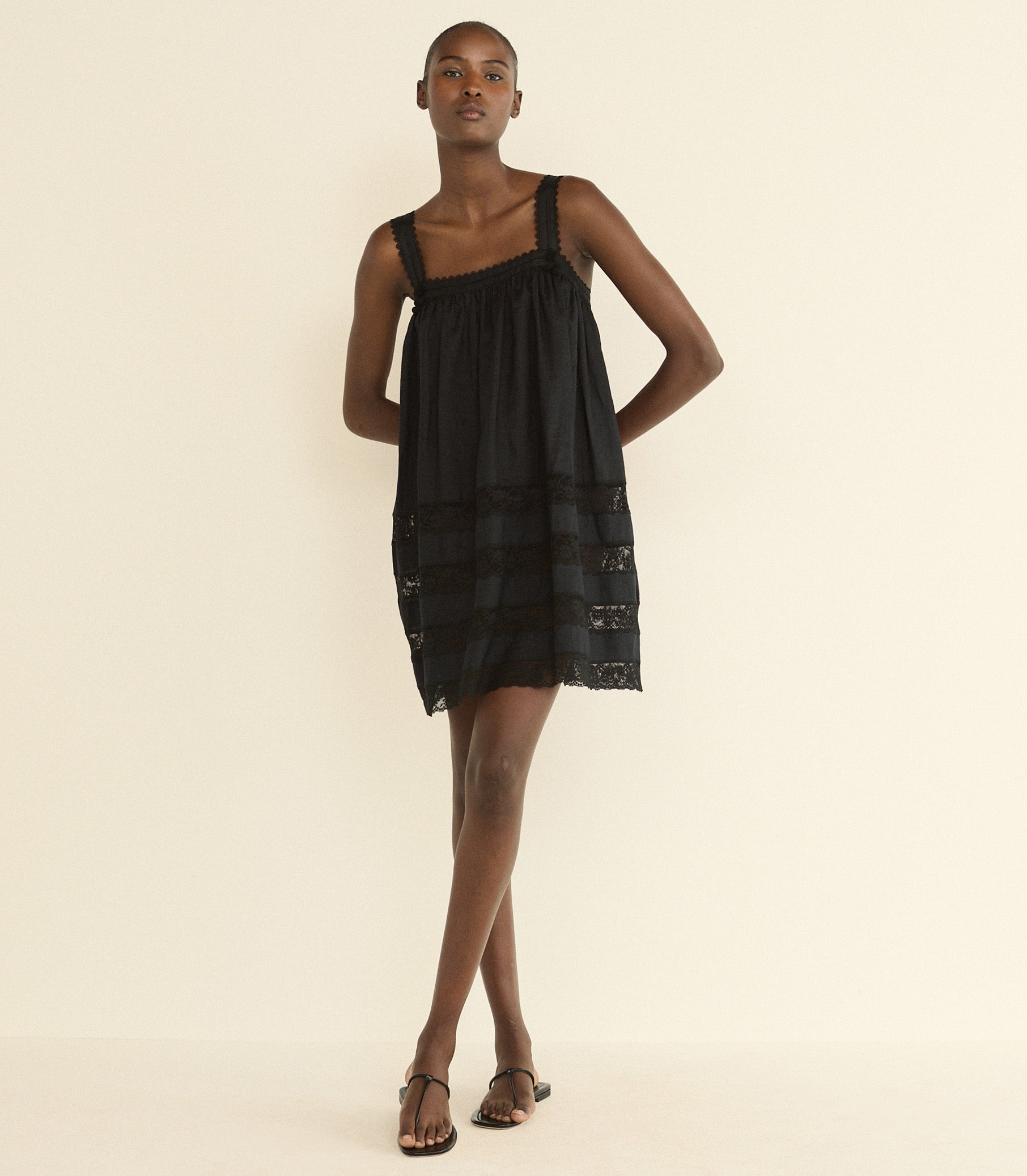 DOEN - ALOISE DRESS - - BLACK