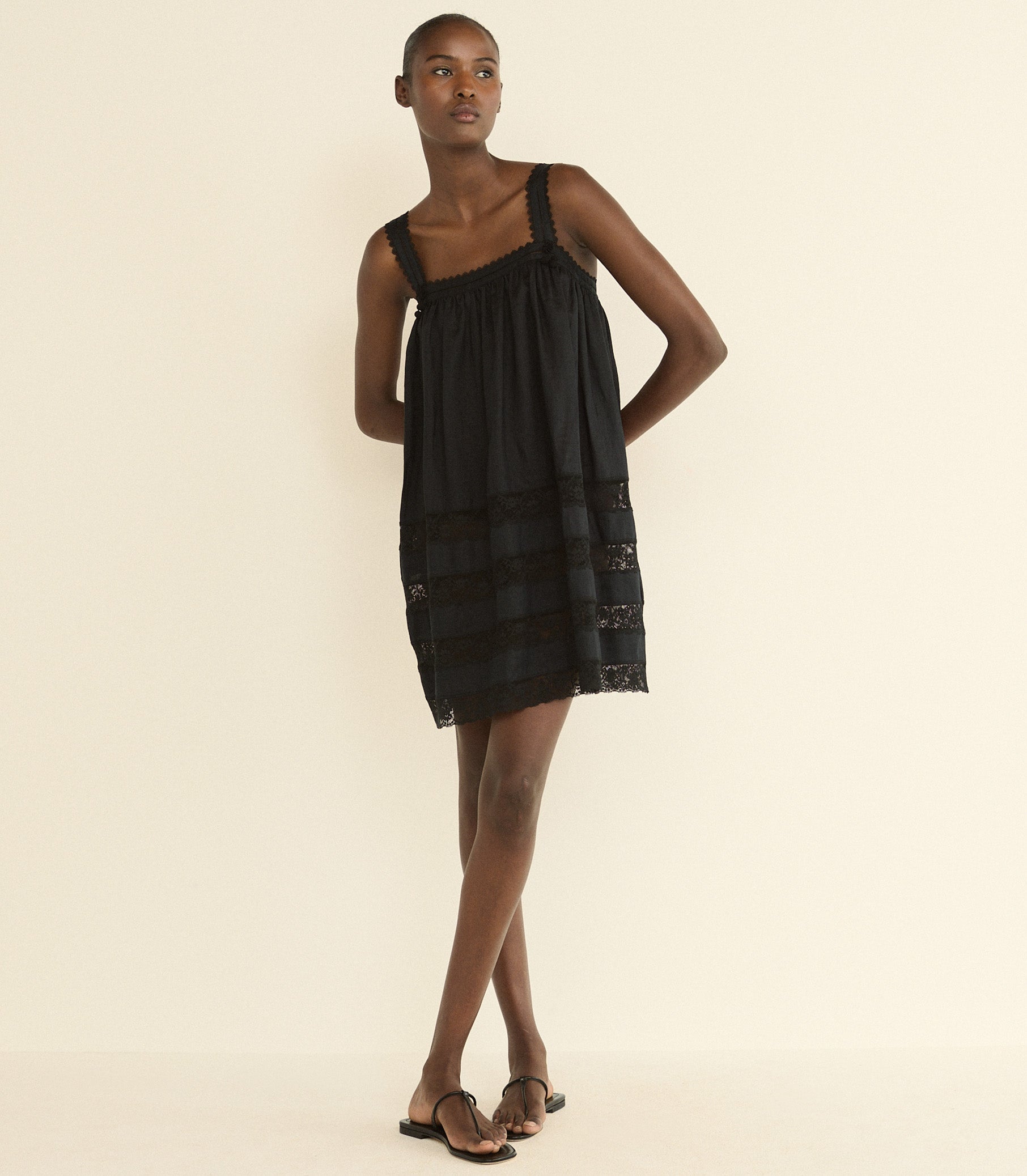 DOEN - ALOISE DRESS - - BLACK