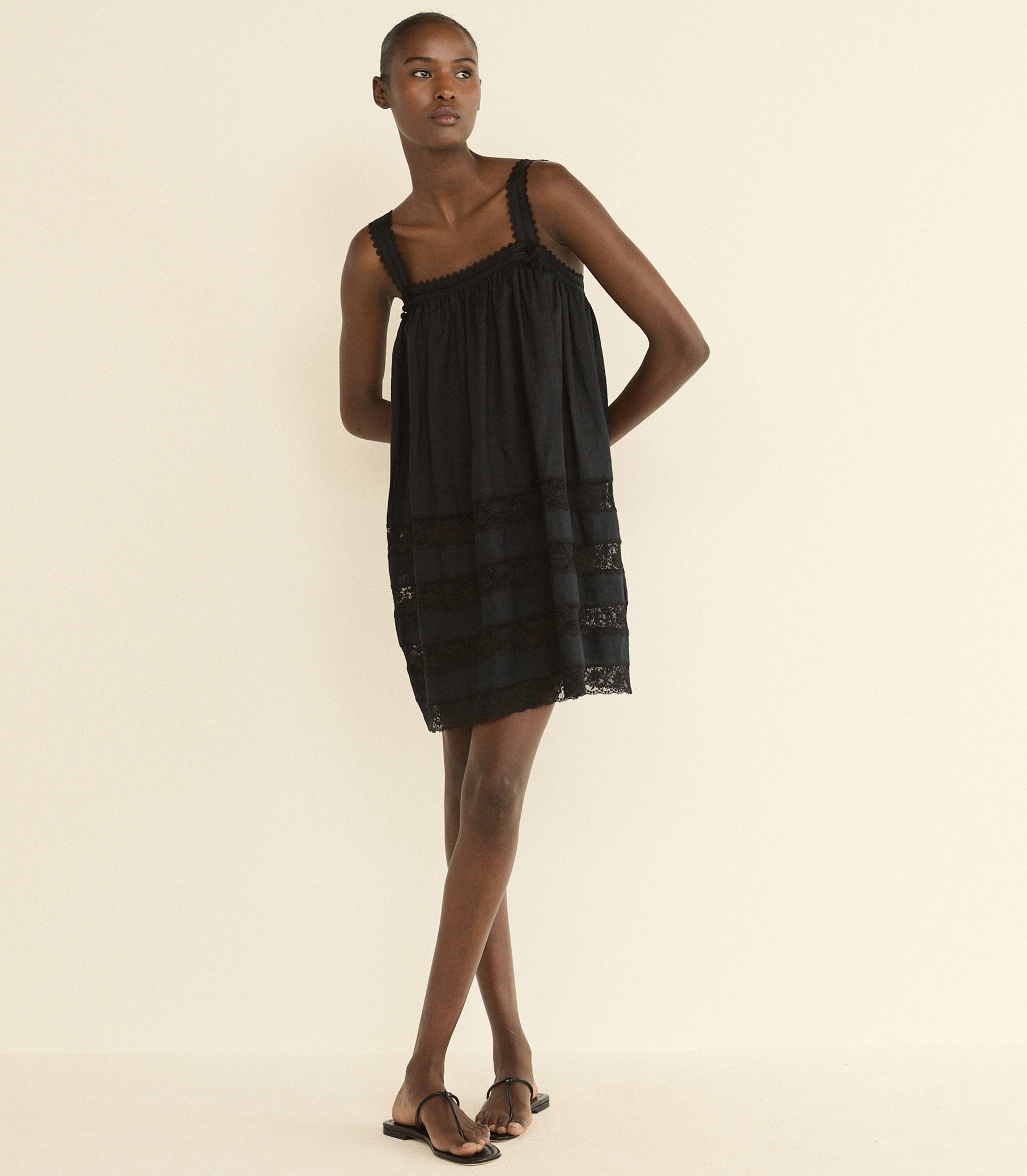 DOEN - ALOISE DRESS - - BLACK