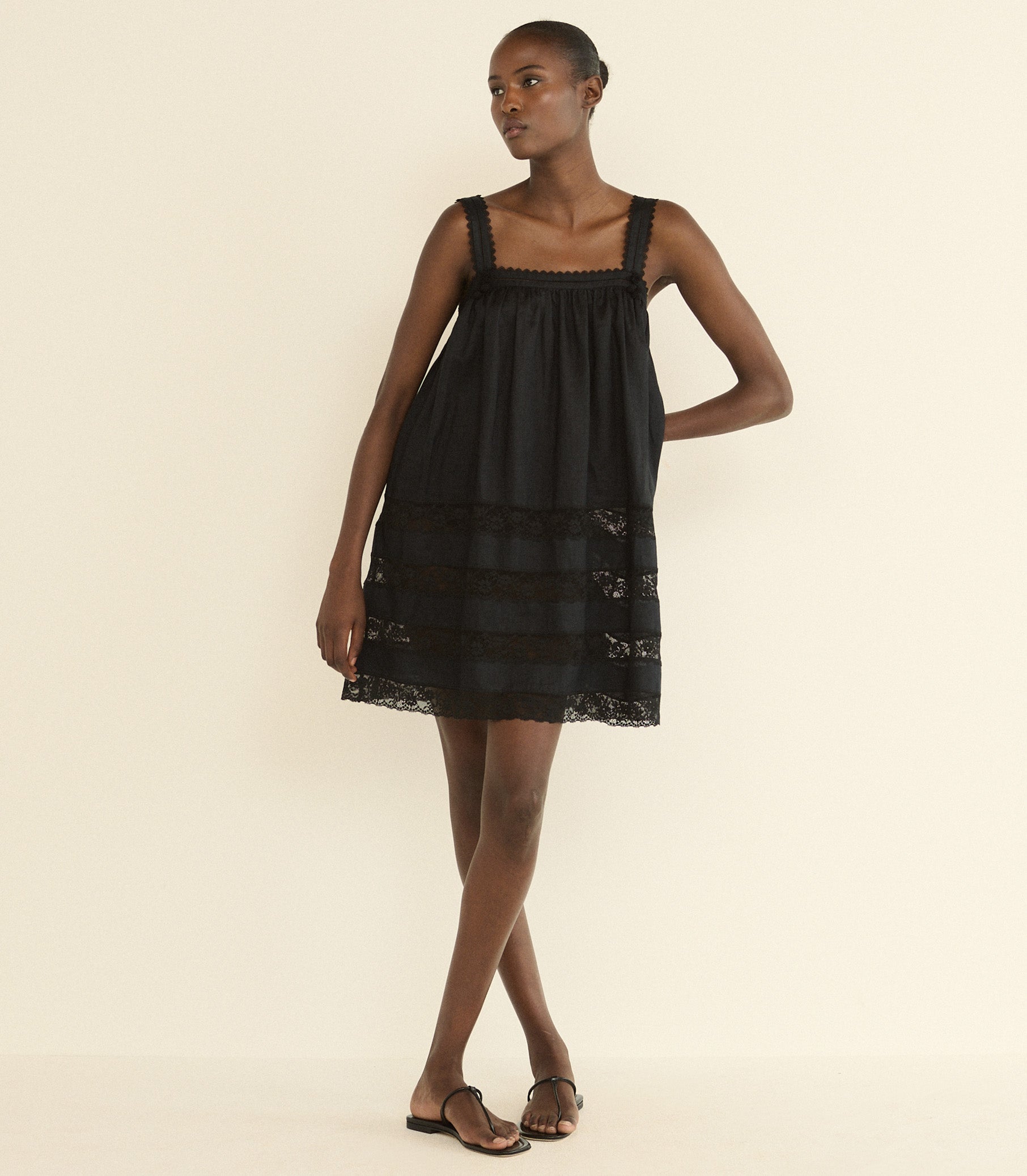 DOEN - ALOISE DRESS - - BLACK