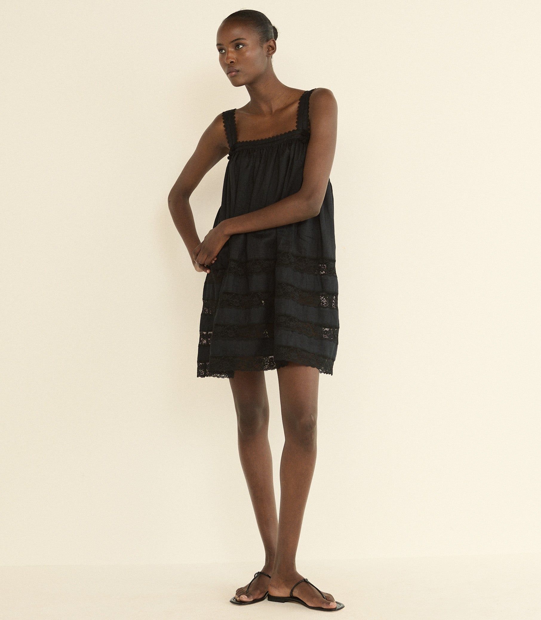 DOEN - ALOISE DRESS - - BLACK