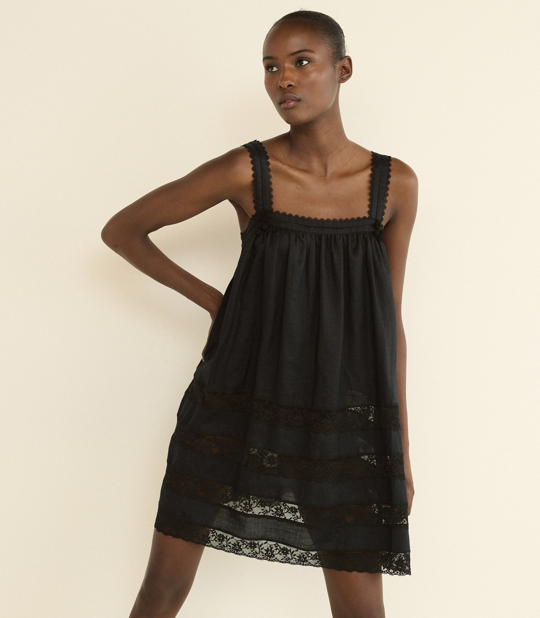 DOEN - ALOISE DRESS - - BLACK