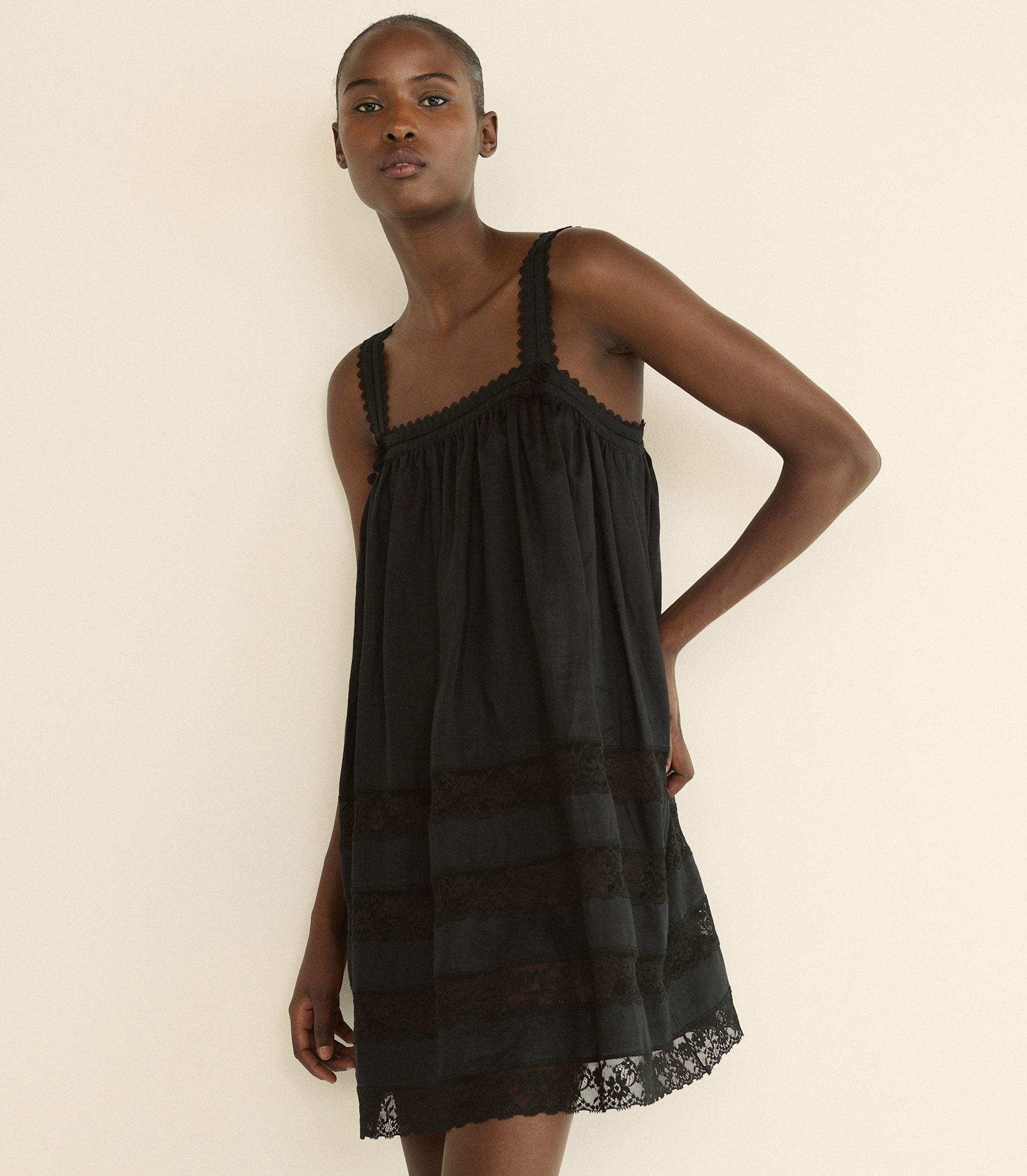DOEN - ALOISE DRESS - - BLACK