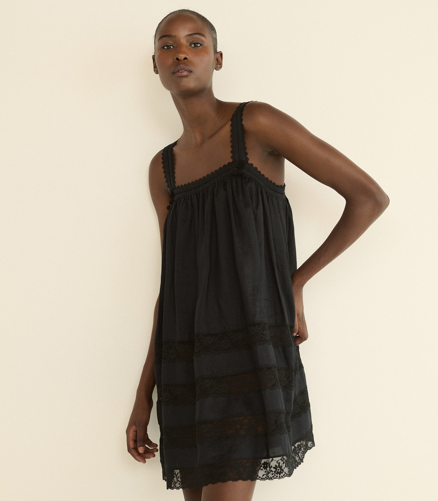 DOEN - ALOISE DRESS - - BLACK