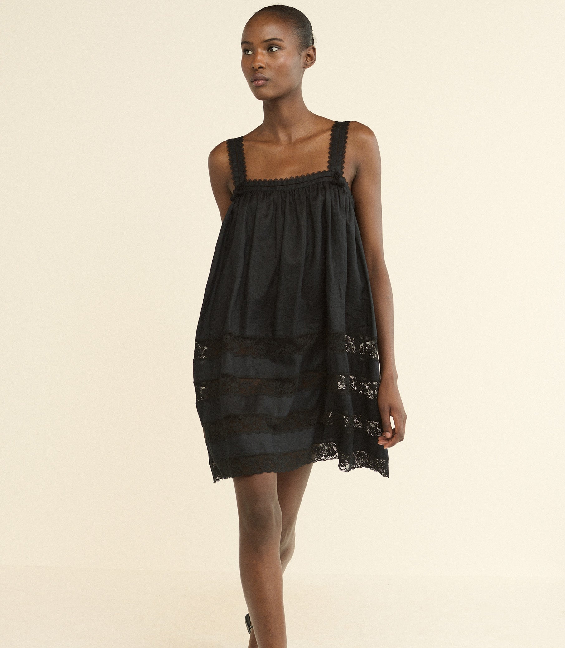 DOEN - ALOISE DRESS - - BLACK