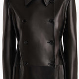 Khaite - Alton Coat in Black Leather