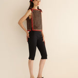 DÔEN - AMALIA TOP -- NOIR MONTMARTRE FOULARD