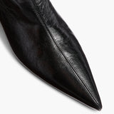 Khaite - Andee Ankle Boot in Black Glazed Leather