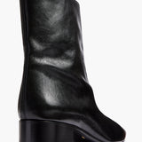Khaite - Andee Ankle Boot in Black Glazed Leather