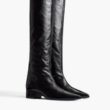 Khaite - Andee Knee-High Boot in Black Glazed Leather