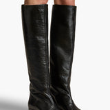 Khaite - Andee Knee-High Boot in Black Glazed Leather