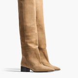 Khaite - Andee Slouchy Knee-High Boot in Taupe Suede