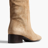 Khaite - Andee Slouchy Knee-High Boot in Taupe Suede