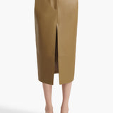 Khaite - Anden Skirt in Golden Ochre Leather