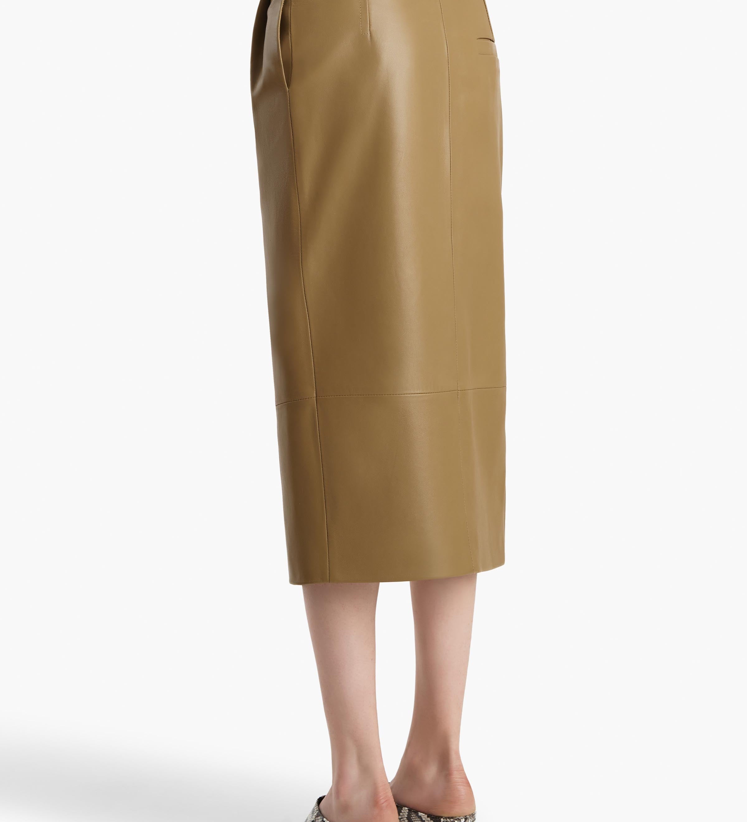 Khaite - Anden Skirt in Golden Ochre Leather