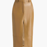 Khaite - Anden Skirt in Golden Ochre Leather