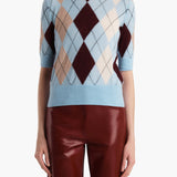 Khaite - Anders Top in Light Blue Multi