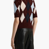 Khaite - Anders Top in Merlot Multi