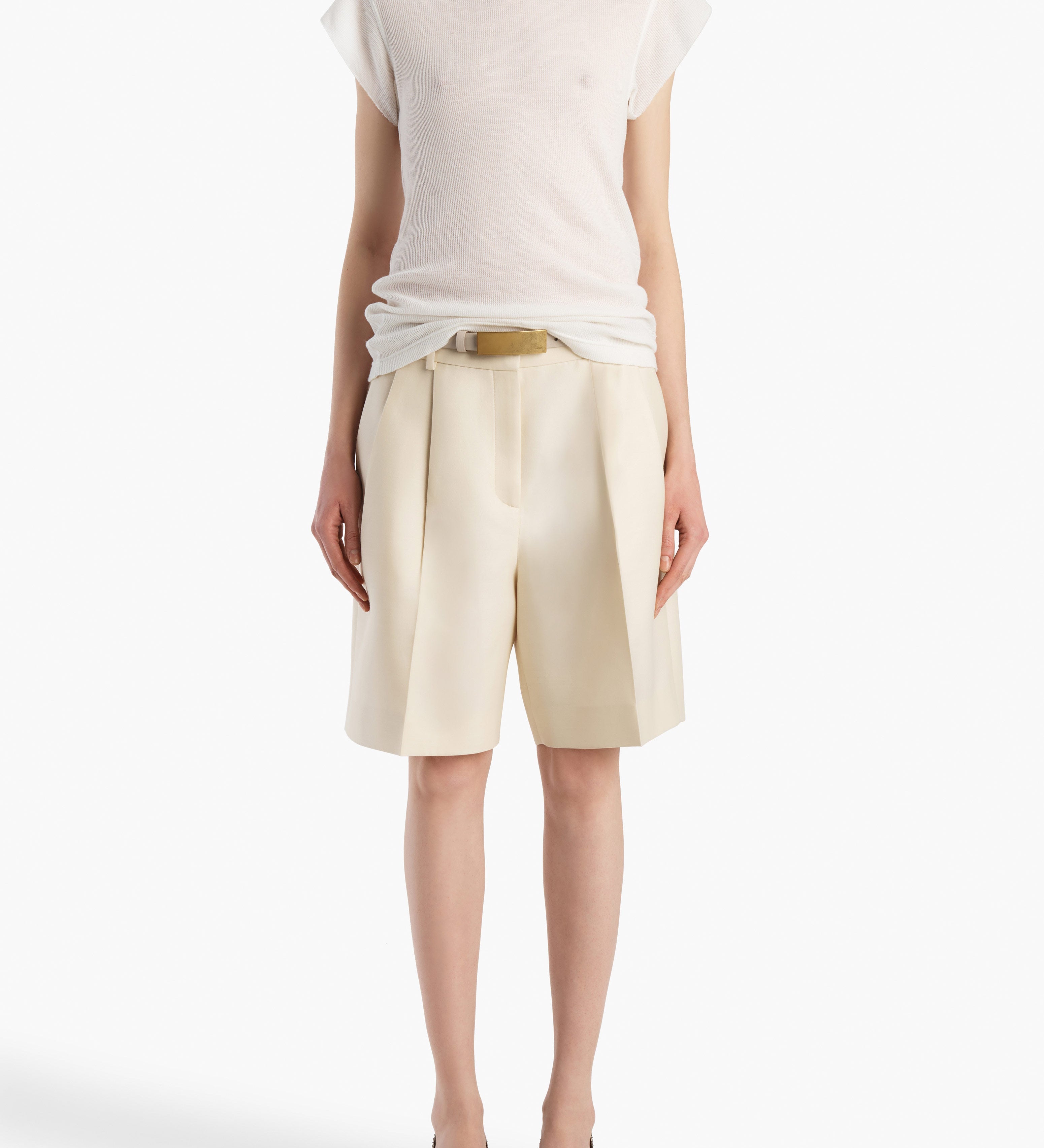 Khaite - Angel Top in Chalk Cashmere Jersey