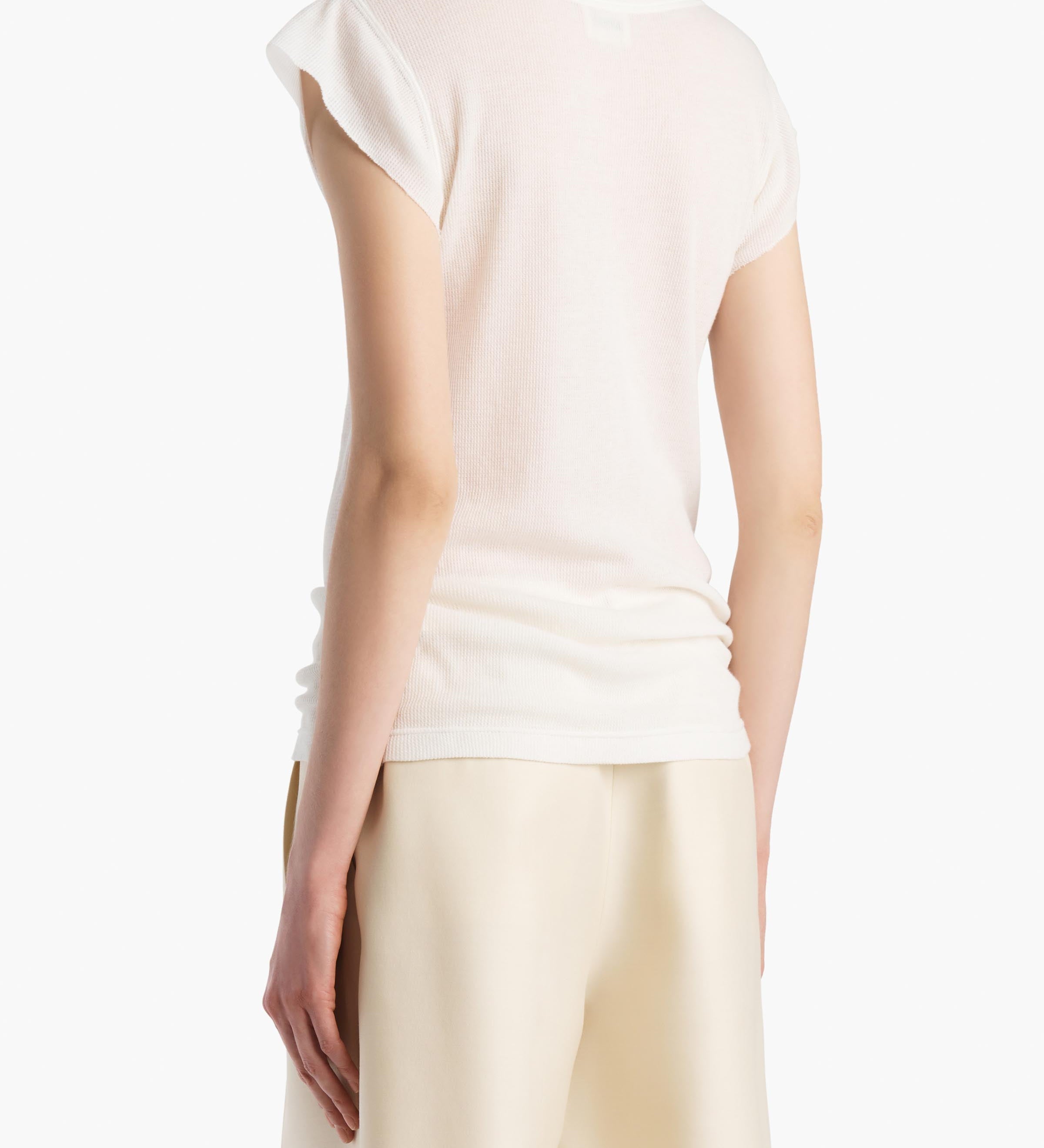 Khaite - Angel Top in Chalk Cashmere Jersey