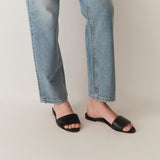 DÔEN - ANGELICA SANDAL -- BLACK FAUX CROC