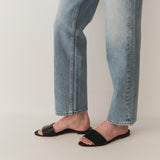 DÔEN - ANGELICA SANDAL -- BLACK FAUX CROC