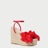 Loeffler Randall - Angelina Red Moiré Bow Wedge