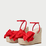 Loeffler Randall - Angelina Red Moiré Bow Wedge