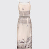 Callas Milano - ANGIE Camisole Dress VENICE Print Travertine