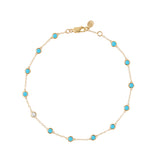 Dorsey - CLEMENCE, NANO TURQUOISE AND MOISSANITE ANKLET, GOLD