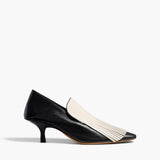 Khaite - Anouk Fringe Loafer in Black and White