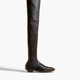 Khaite - Apollo Over - the - Knee Flat Boot in Black Leather