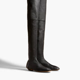 Khaite - Apollo Over - the - Knee Flat Boot in Black Leather