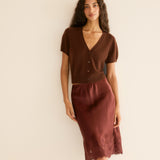 DÔEN - ARELLA CASHMERE CARDIGAN -- DARK UMBER