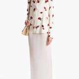 Khaite - Argo Top in Cream with Raspberry Print