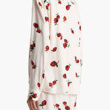 Khaite - Argo Top in Cream with Raspberry Print