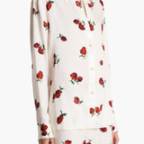 Khaite - Argo Top in Cream with Raspberry Print