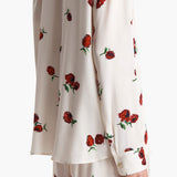 Khaite - Argo Top in Cream with Raspberry Print