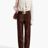 Khaite - Argo Top in Natural with Floral Embroidery