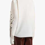 Khaite - Argo Top in Natural with Floral Embroidery