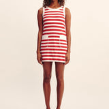 Posse - ARI MINI DRESS - CORAL STRIPE