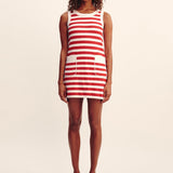 Posse - ARI MINI DRESS - CORAL STRIPE