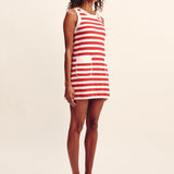 Posse - ARI MINI DRESS - CORAL STRIPE