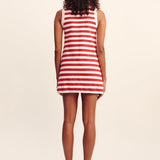 Posse - ARI MINI DRESS - CORAL STRIPE