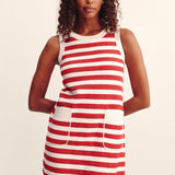Posse - ARI MINI DRESS - CORAL STRIPE